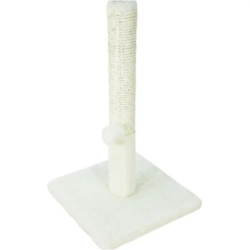 Когтеточка для кошек Lucky Pet ДКП сезаль мини, белый, столбик - 30х30х51см