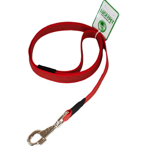Повод капроновый прорезиненный для собак Lucky Pet 2см х 3м (красный)
