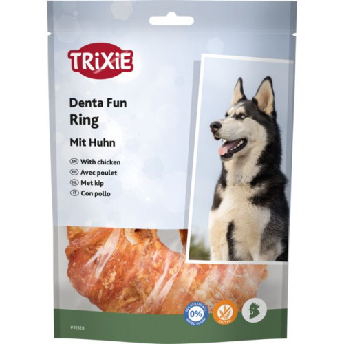 Лакомство для собак Trixie Denta Fun Кольцо для чистки зубов с курицей 10 см 1 шт