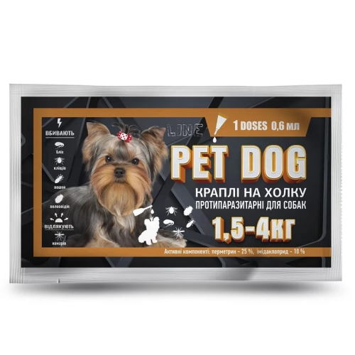 Протипаразитарний засіб для собак 1,5 - 4кг Коло Pet Dog ампула-крапельниця - 0,6 мл - 10шт