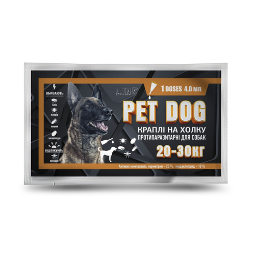 Протипаразитарний засіб для собак 20 - 30кг Коло Pet Dog ампула-крапельниця - 4мл - 10шт