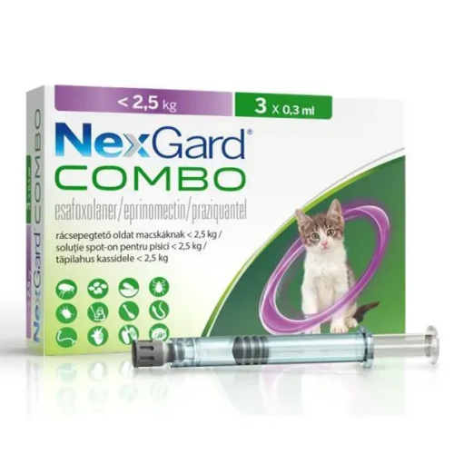 Протипаразитарний засіб для котів до 2,5кг NexGard Combo S 3 піпетки по 0,3мл