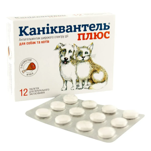 Антигельминтный препарат для собак и кошек Haupt Pharma Каниквантель плюс таблетки - 12шт