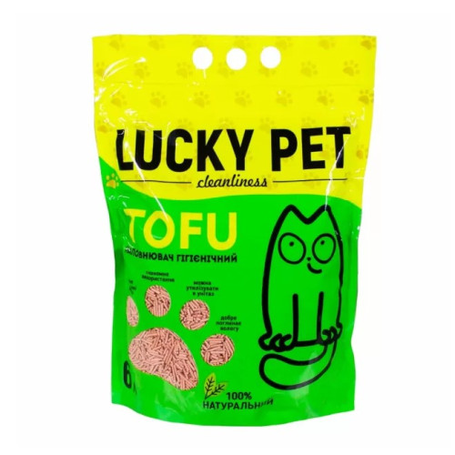 Наполнитель Lucky Pet с тофу для кошачьего туалета, с ароматом мяты, 6 л