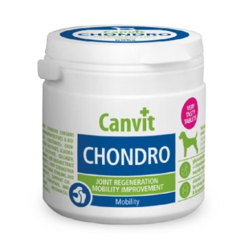 Препарат Canvit Chondro для собак с симптомами нарушений двигательной функции, с проблемами опорно-двигательного аппарата, 100 таб.