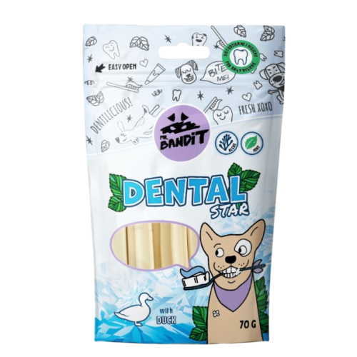 Лакомство для собак Mr. Bandit Dental – палочки (звездочки) для здоровья зубов с уткой, 70 г