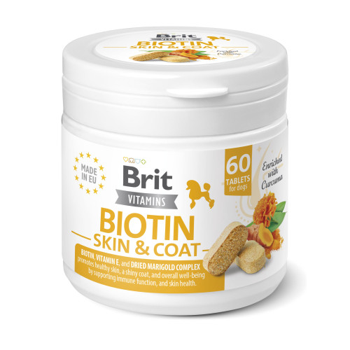 Вітаміни Brit Care Vitamins Biotin Skin&Coat для собак, для шкіри та шерсті, 60 таб