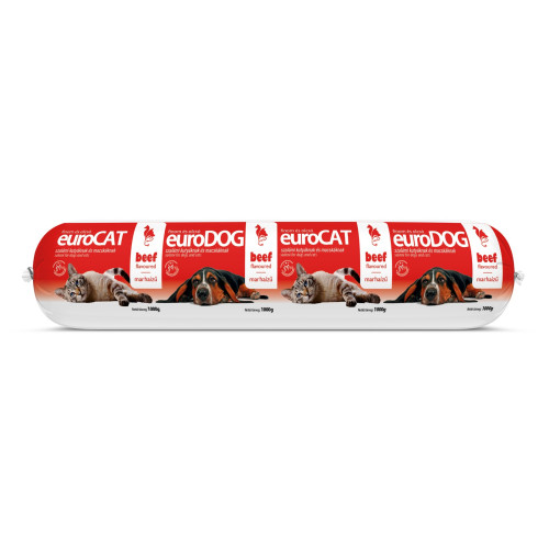 Корм вологий EuroDog/EuroCat Salami Beef для собак і котів, салямі з яловичиною, 1 кг