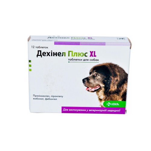 Ветеринарный препарат для собак KRKA Дехинел Плюс XL таблетки - 12 шт