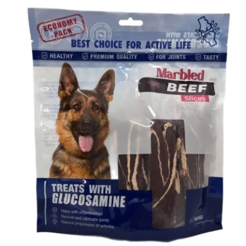 Ласощі GiGi Marbled Beef Slices - Слайси з м'яса мармурової яловичини для собак, 340 г