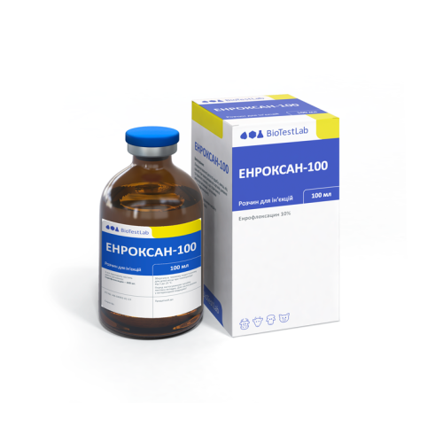   Инъекционный антибактериальный препарат для животных BioTestLab Энроксан-50 раствор - 100 мл