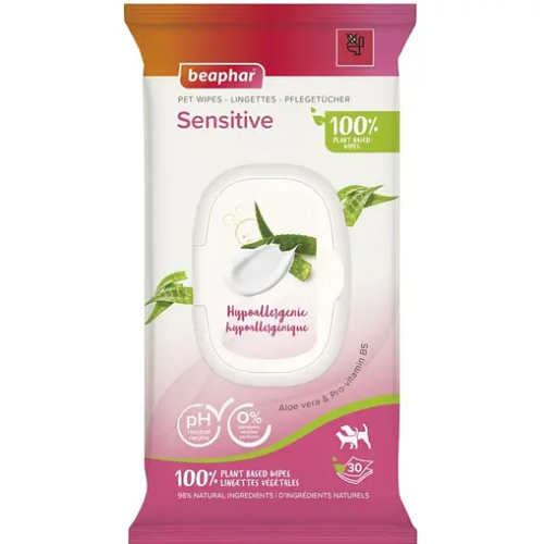 Влажные салфетки для собак и кошек Beaphar Pet Wipes (гипоаллергенные) - 30 шт