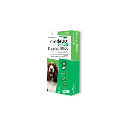 Ветеринарный препарат для собак весом 11 - 22 кг Elanco (Bayer) CREDELIO PLUS DOG TAB таблетки - 3 шт