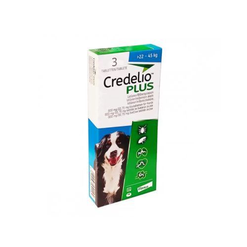 Ветеринарный препарат для собак весом 22 - 45 кг Elanco (Bayer) CREDELIO PLUS DOG TAB таблетки - 3 шт