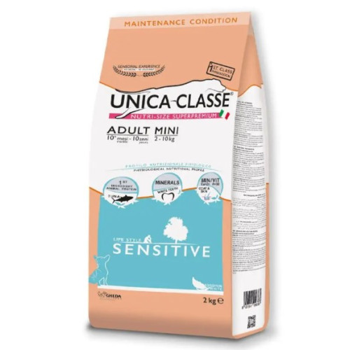 Сухий корм Gheda Unica Classe Adult Mini Sensitive для собак малих порід з тунцем, 2 кг