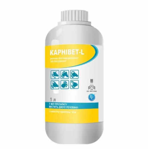 Лікувальна кормова добавка для тварин Ветсинтез Карнівет - L рідина - 1 л
