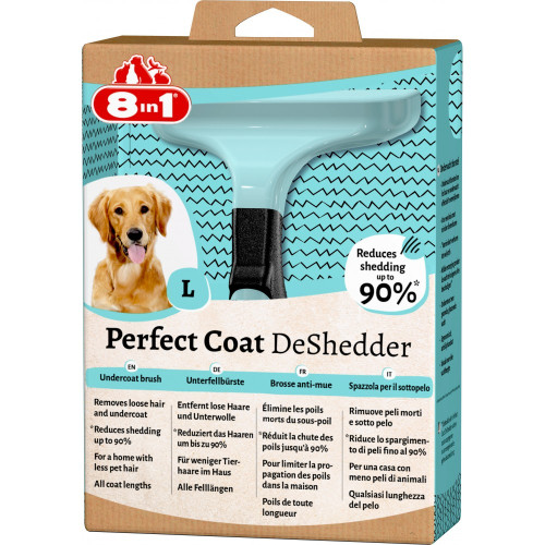 Інструмент для вичісування собак (дешеддер) 8in1 Perfect Coat розмір L 10 см 