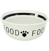 Миска Trixie Food керамическая для собак 0,25 л диаметр 13 см бело-черная