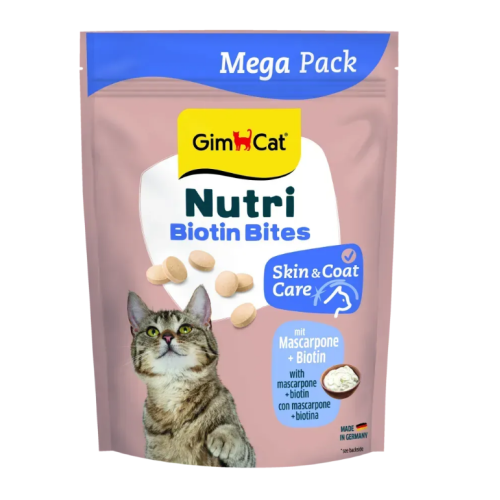 Витамины для кошек GimCat NUTRI для улучшения состояния кожи и шерсти с маскарпоне и биотином - 425г