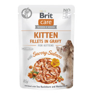 Влажный корм Brit Care Kitten Fillets in Gravy Savory Salmon для котят, филе в соусе, лосось, 85 г
