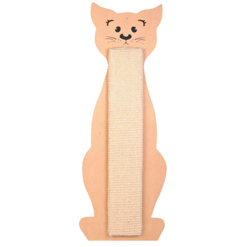 Дряпка для котів Trixie Scratching Board Cat  у формі кота з сизалю і котячою м'ятою 21 х 56 см (бежева)