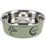 Миска для кошек Trixie из нержавеющей стали и пластиковым покрытием 0,8 л 17 см