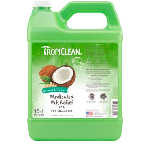 Лікувальний шампунь для собак із сухою шкірою TropiClean Oatmeal & Tea Tree (Вівсяне борошно та чайне дерево), 3,8 л