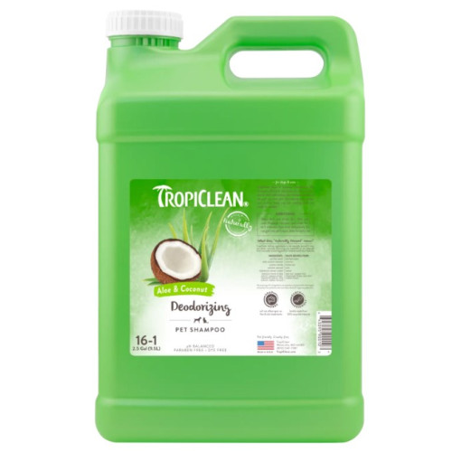 Шампунь дезодорирующий для собак и кошек TropiClean Aloe Coconut (Алоэ и кокос) 9,5 л