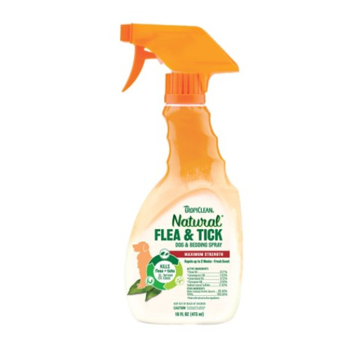  Спрей TropiClean Flea & Tick "Максимальна сила", від бліх і кліщів для собак, 473 мл