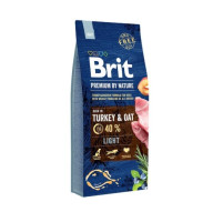 Сухой корм Brit Premium Dog Light для собак с избыточным весом со вкусом индейки 15 кг