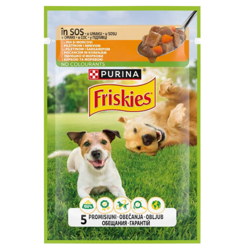 Влажный корм для собак Friskies Adult кусочки в соусе с курицей и говядиной 13х85 г