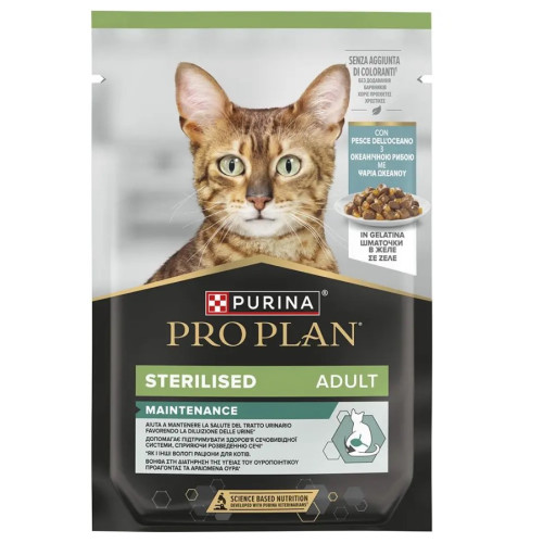 Вологий корм для стерилізованих кішок Purina Pro Plan Adult Sterilised Maintenance Шматочки з океанічною рибою 13 шт по 85 г