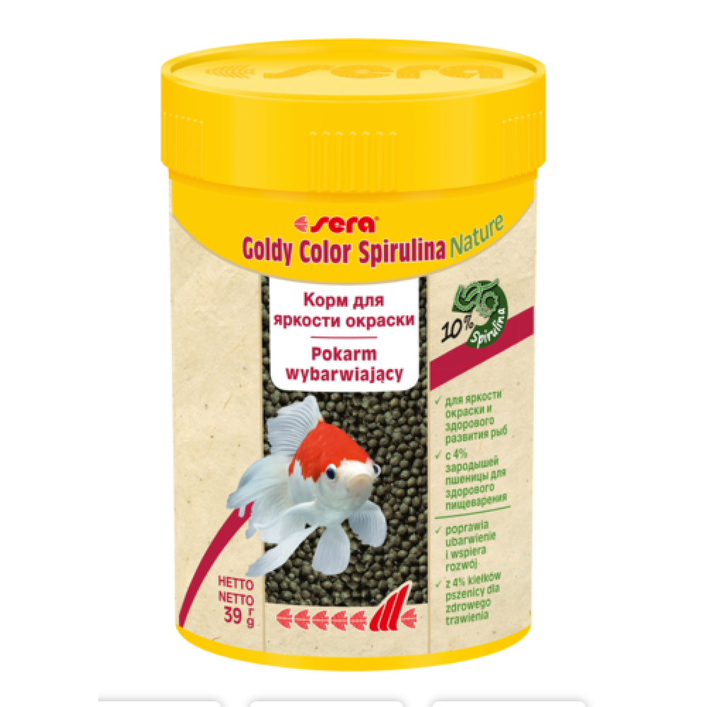 Сухий корм для рибок Sera goldy color spirulina - 250 мл