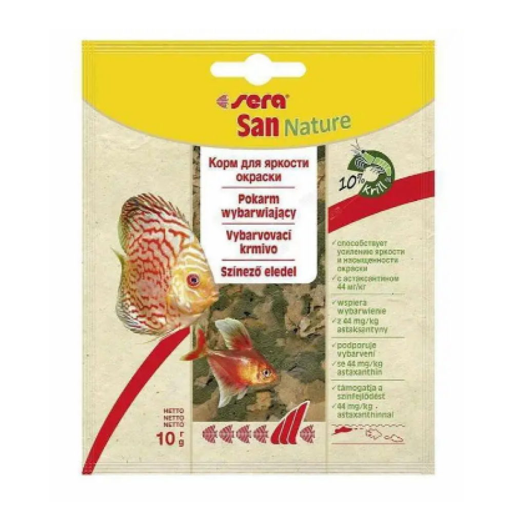 Сухий корм для риб Sera san Nature  пластівці -10 гр.