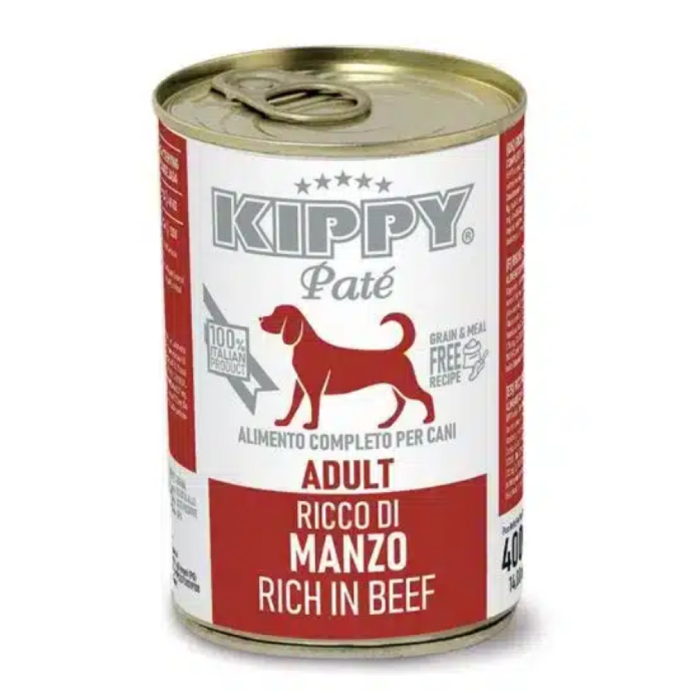 Полноценный влажный корм для взрослых собак KIPPY Pate Adult Dogs Beef с говядиной в виде паштета, 400г