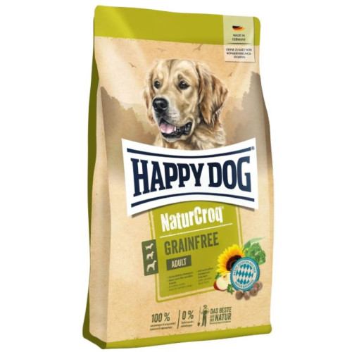 Сухой корм для взрослых собак Happy Dog Naturcroq Grainfree беззерновой с птицей и лососем, 11 кг