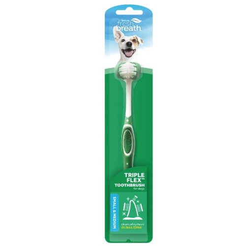 Зубна щітка TropiClean Fresh Breath Tripleflex для собак малих і середніх порід, 1 шт