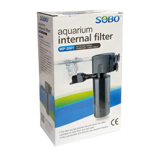 Фільтр для акваріума з аерацією Sobo WP-3001, 1400 л/год до 250 л.