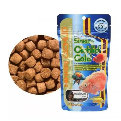 Корм для малавийских и американских цихлид HIKARI CICHLID GOLD SINKING MEDIUM (5-5.5мм) тонущий, для окраски - 100 г