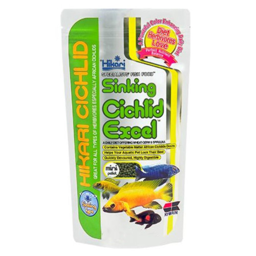 Корм для малавийских и других цихлид HIKARI SINKING CICHLID EXCEL MINI (тонущие гранулы 4 мм) - 100г