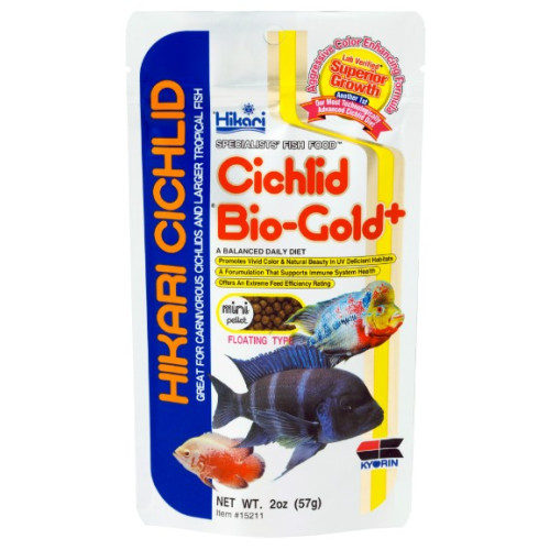Корм для хищных цихлид HIKARI CICHLID BIO-GOLD PLUS MINI (гранулы для окраса 4 мм) - 57г