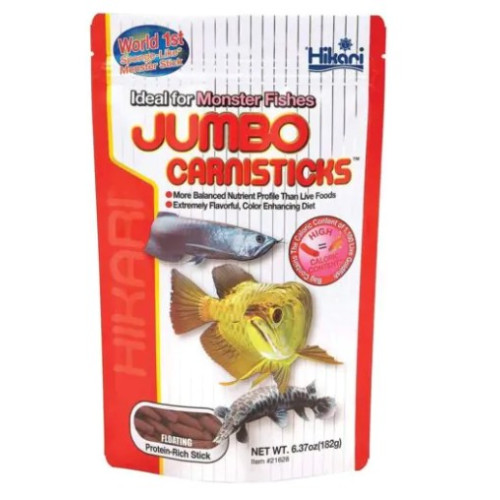 Корм для хижих риб від 30 см HIKARI TROPICAL JUMBO CARNISTICKS (плаваючі палички 20 мм) - 182г