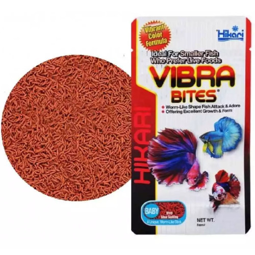 Корм для риб HIKARI TROPICAL VIBRA BITES BABY (черв'яки 3.5-4мм) імітація мотиля, для кольору рибок - 37г