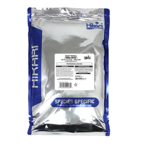 Корм для рыб HIKARI TROPICAL VIBRA BITES XL (черви 7-8мм) имитация мотыля, для цвета рыбок - 1 кг