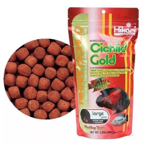 Корм для риб HIKARI CICHLID GOLD LARGE (7.2-8.2 мм) гранули для покращення кольору дорослих цихлід - 250г