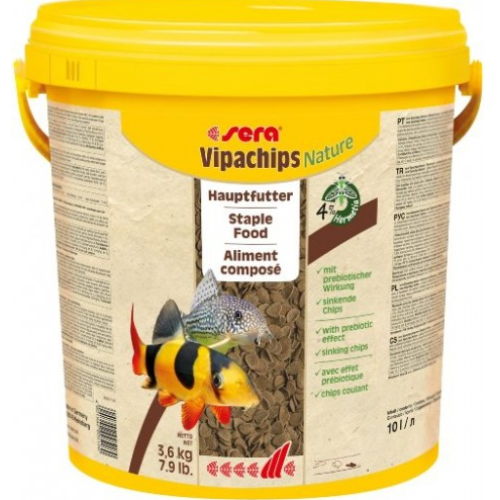 Корм для всіх донних риб Sera Vipachips Nature у вигляді чіпсів, 10 л (3,6 кг)
