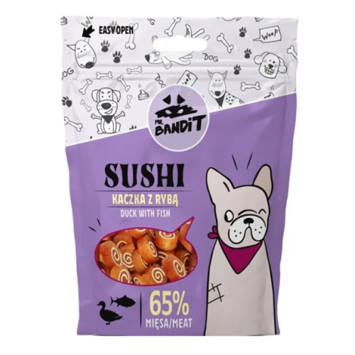 Лакомство для собак Mr. Bandit, суши с уткой и рыбой, 80г