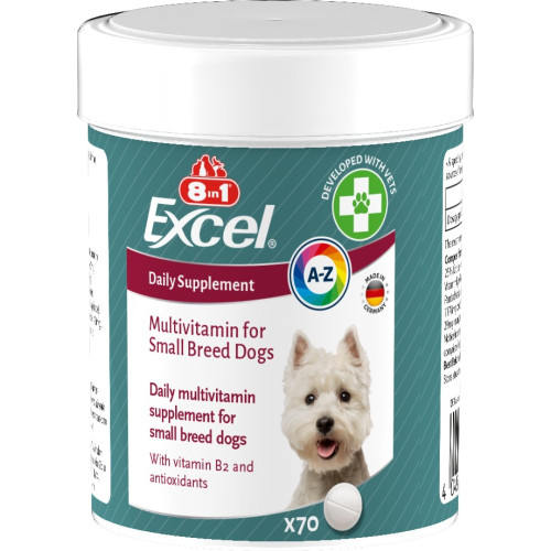Вітаміни 8in1 Excel Multi Vitamin Small Breed для собак дрібних порід, мультивітамін, 70 шт