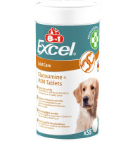 Витамины 8in1 Excel Glucosamine + MSM для щенков и взрослых собак, для суставов, 55 шт