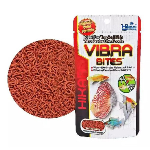 Корм для рыб HIKARI TROPICAL VIBRA BITES (черви) имитация мотыля, для цвета рыбок - 280 г